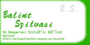 balint szilvasi business card